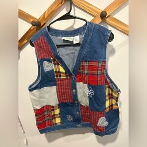 SUSAN BRISTOL VINTAGE DENIM PATCHWORK VEST